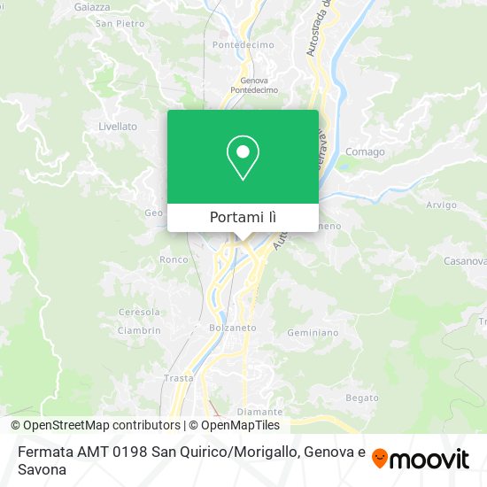 Mappa Fermata AMT 0198 San Quirico / Morigallo
