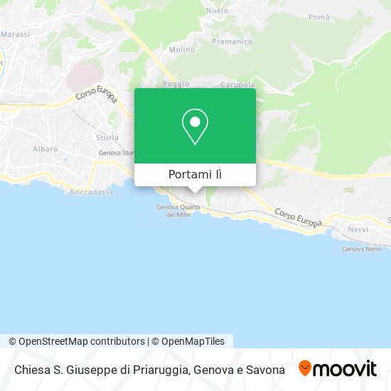 Mappa Chiesa S. Giuseppe di Priaruggia