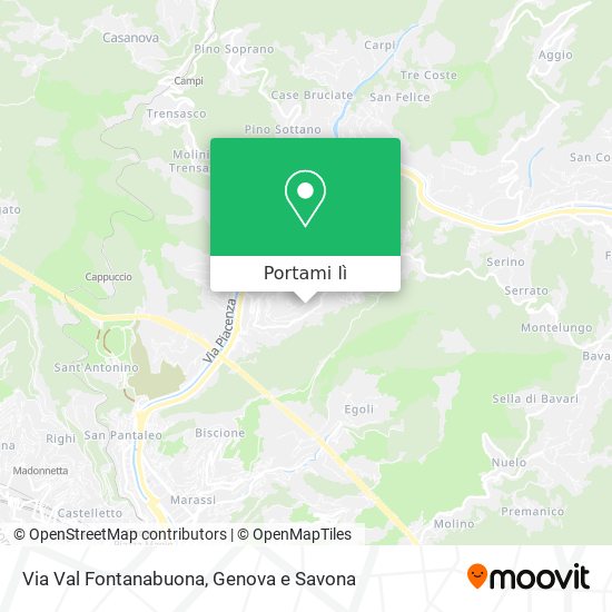 Mappa Via Val Fontanabuona