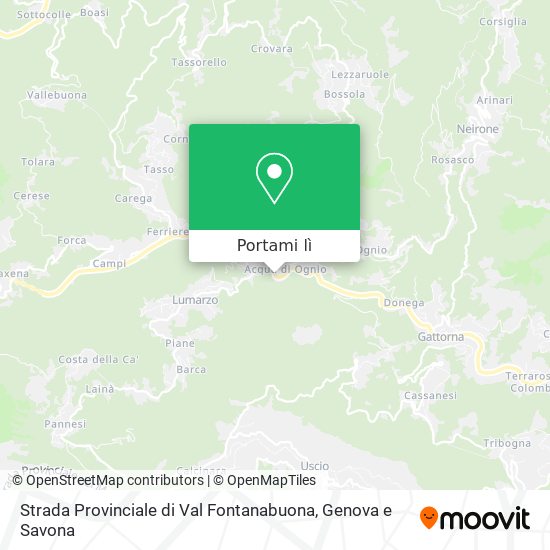 Mappa Strada Provinciale di Val Fontanabuona