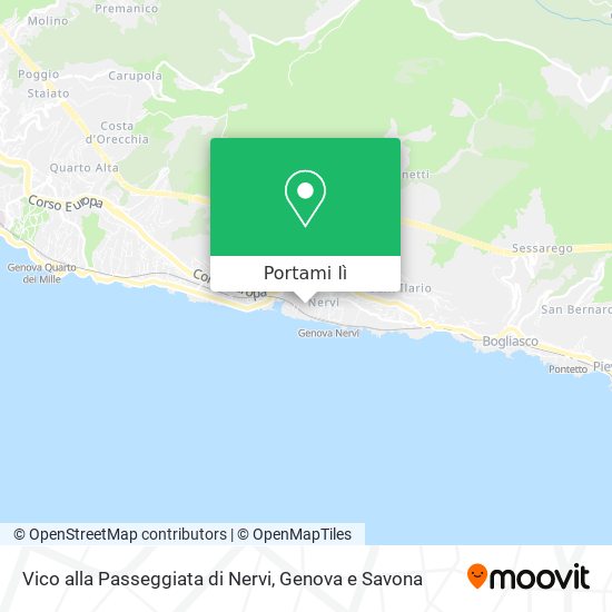 Mappa Vico alla Passeggiata di Nervi