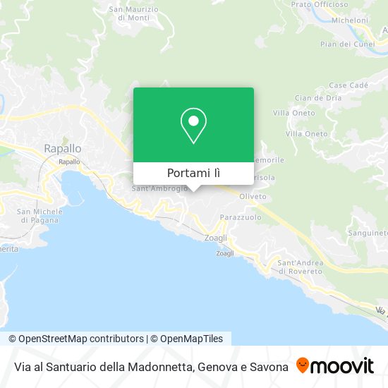 Mappa Via al Santuario della Madonnetta