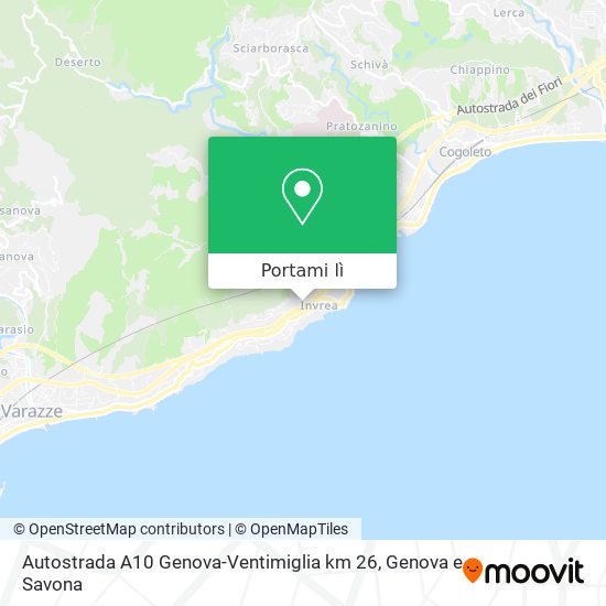 Mappa Autostrada A10 Genova-Ventimiglia km 26