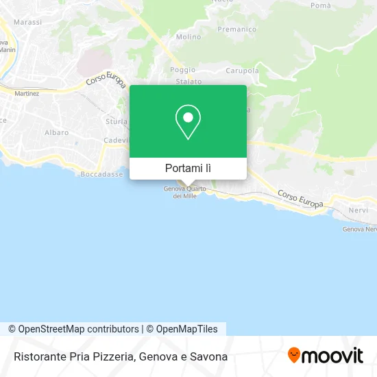 Mappa Ristorante Pria Pizzeria