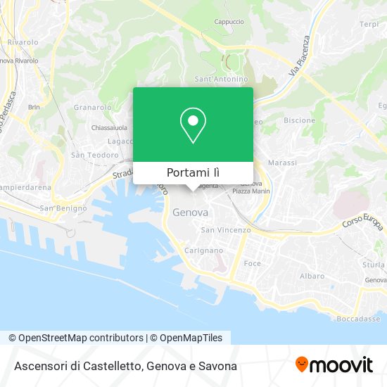 Mappa Ascensori di Castelletto
