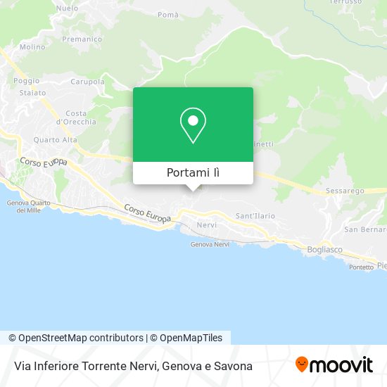 Mappa Via Inferiore Torrente Nervi