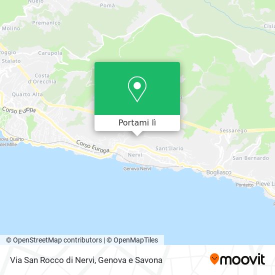 Mappa Via San Rocco di Nervi