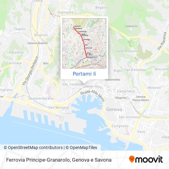 Mappa Ferrovia Principe-Granarolo