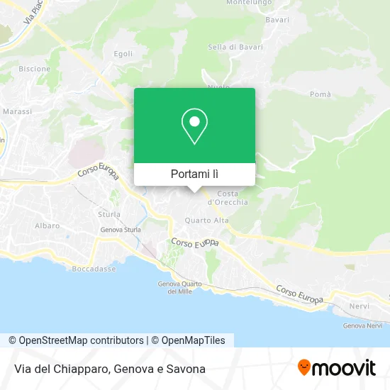 Mappa Via del Chiapparo