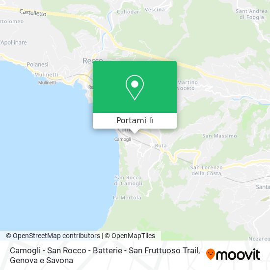 Mappa Camogli - San Rocco - Batterie - San Fruttuoso Trail