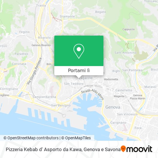 Mappa Pizzeria Kebab d' Asporto da Kawa