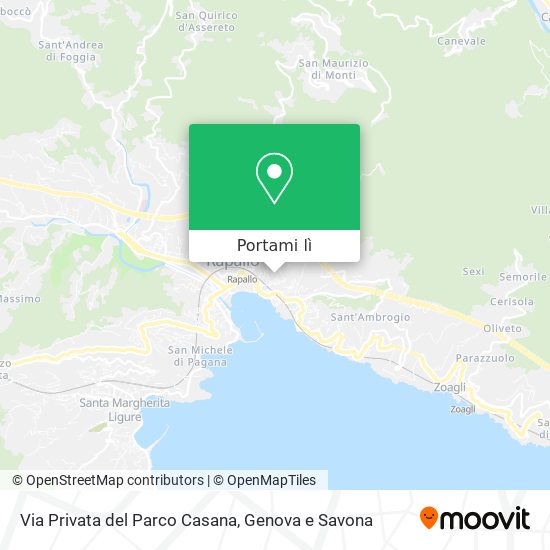 Mappa Via Privata del Parco Casana