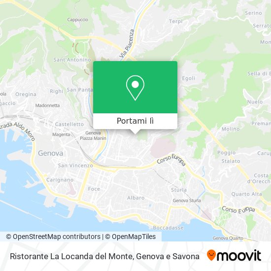 Mappa Ristorante La Locanda del Monte