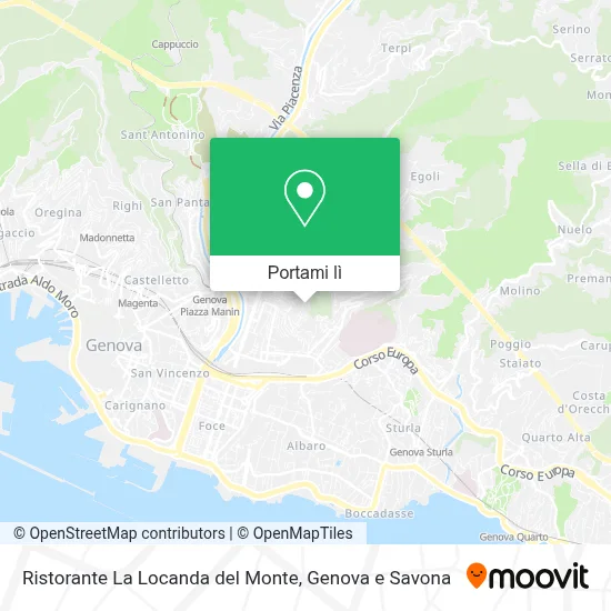 Mappa Ristorante La Locanda del Monte