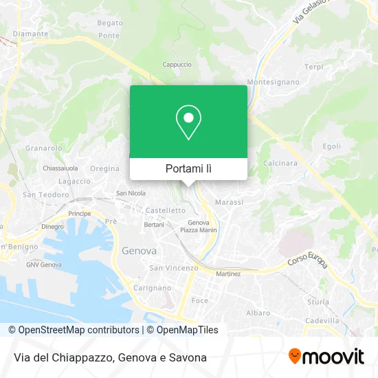 Mappa Via del Chiappazzo