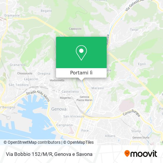Mappa Via Bobbio 152/M/R