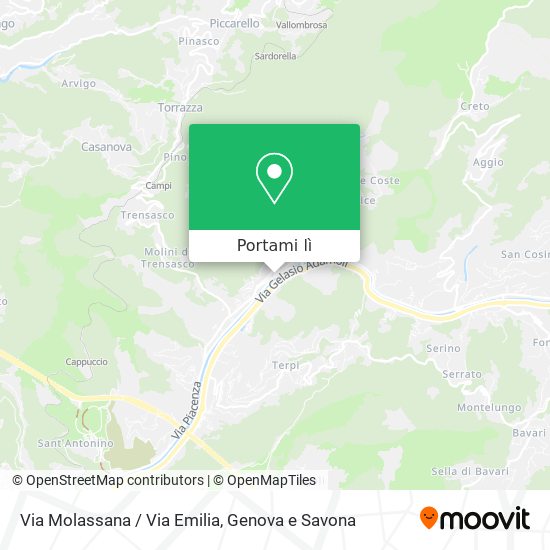 Mappa Via Molassana / Via Emilia