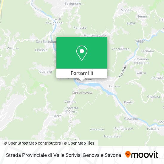 Mappa Strada Provinciale di Valle Scrivia