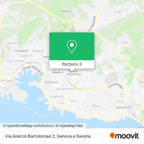 Mappa Via Arecco Bartolomeo 2