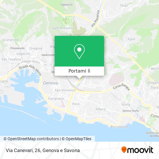Mappa Via Canevari, 26