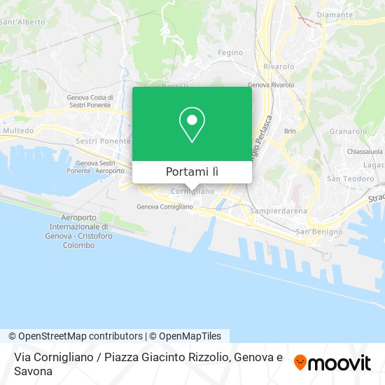 Mappa Via Cornigliano / Piazza Giacinto Rizzolio