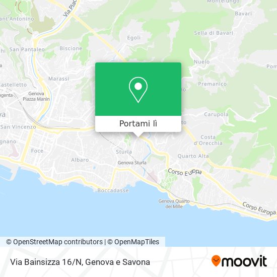 Mappa Via Bainsizza 16/N