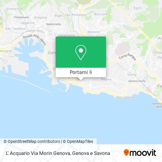 Mappa L' Acquario Via Morin Genova