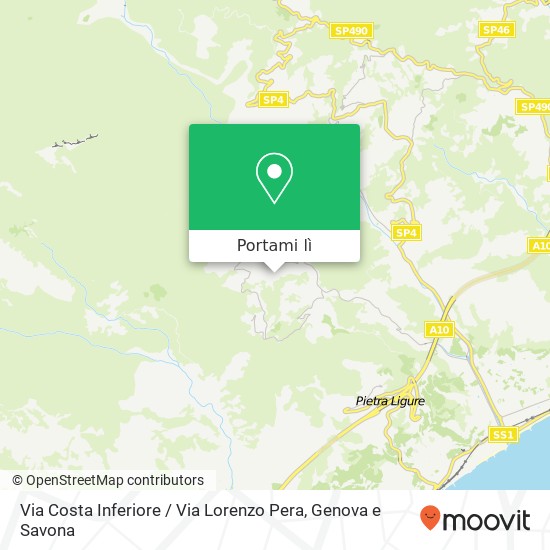 Mappa Via Costa Inferiore / Via Lorenzo Pera