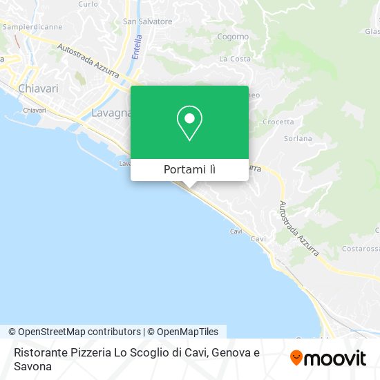 Mappa Ristorante Pizzeria Lo Scoglio di Cavi