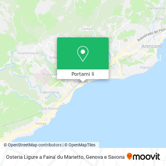 Mappa Osteria Ligure a Faina' du Marietto