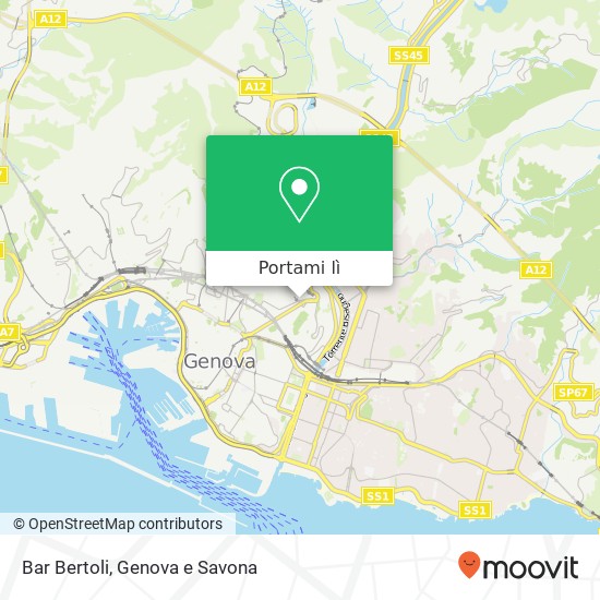 Mappa Bar Bertoli, Piazza Manin, 6R 16122 Genova