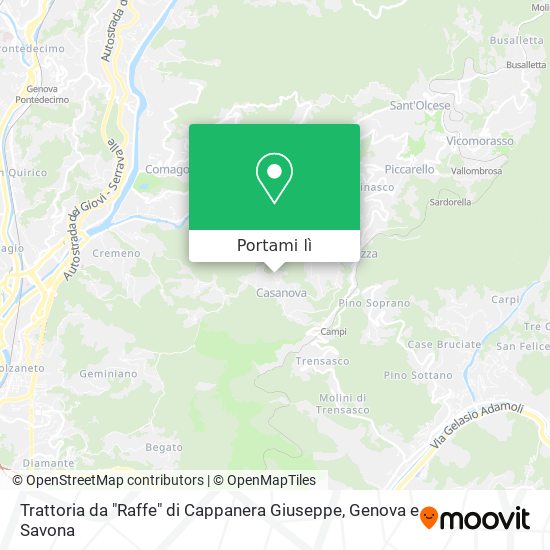 Mappa Trattoria da "Raffe" di Cappanera Giuseppe