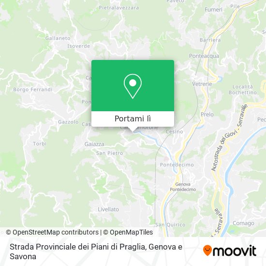 Mappa Strada Provinciale dei Piani di Praglia