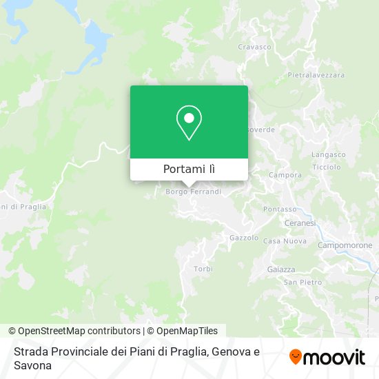 Mappa Strada Provinciale dei Piani di Praglia