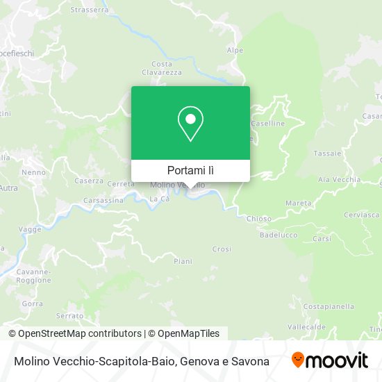Mappa Molino Vecchio-Scapitola-Baio