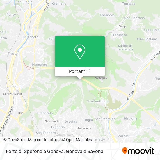 Mappa Forte di Sperone a Genova