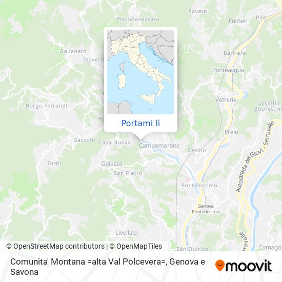 Mappa Comunita' Montana =alta Val Polcevera=