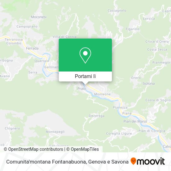 Mappa Comunita'montana Fontanabuona