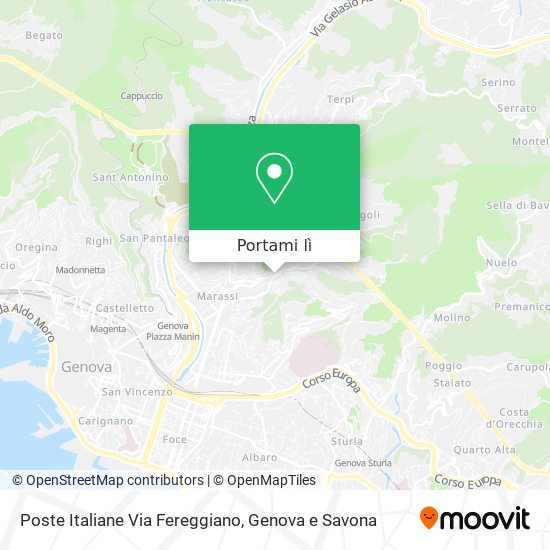 Mappa Poste Italiane Via Fereggiano