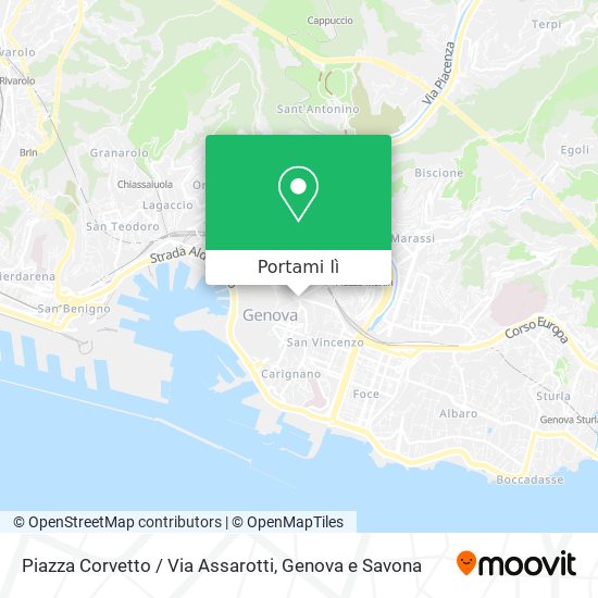 Mappa Piazza Corvetto / Via Assarotti