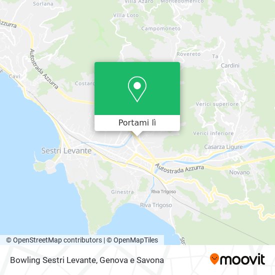 Mappa Bowling Sestri Levante