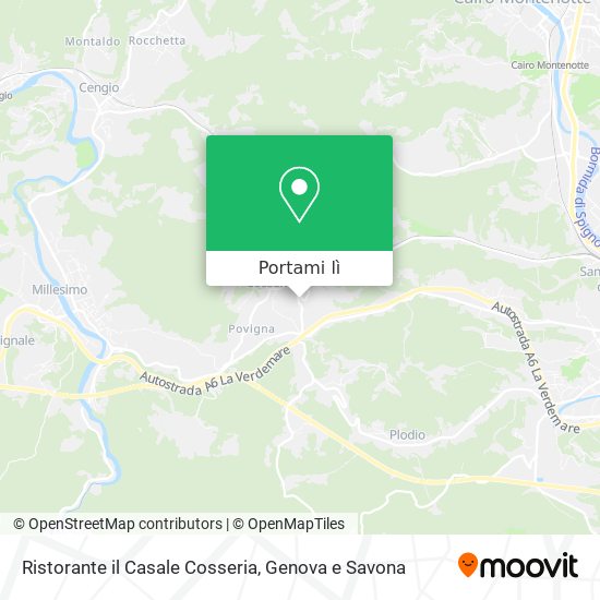 Mappa Ristorante il Casale Cosseria