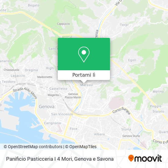 Mappa Panificio Pasticceria I 4 Mori