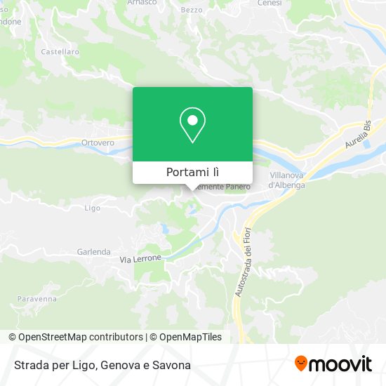 Mappa Strada per Ligo