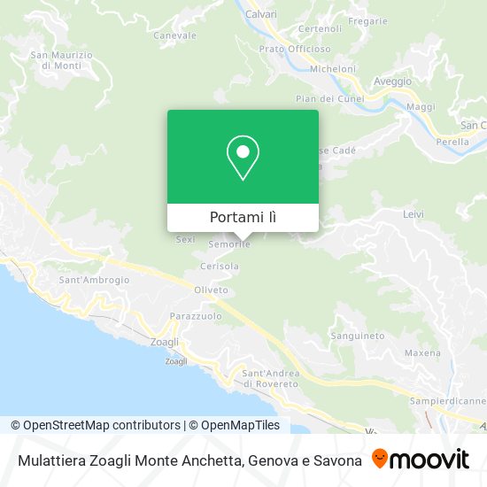 Mappa Mulattiera Zoagli Monte Anchetta