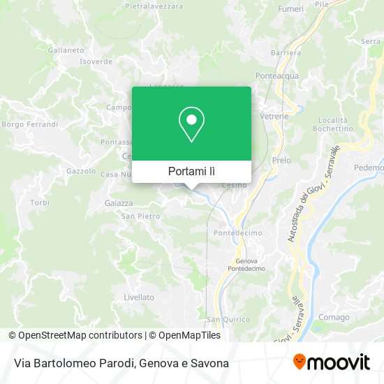 Mappa Via Bartolomeo Parodi