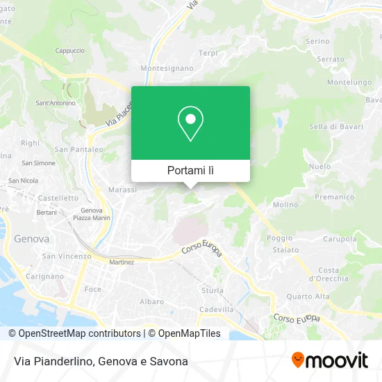 Mappa Via Pianderlino