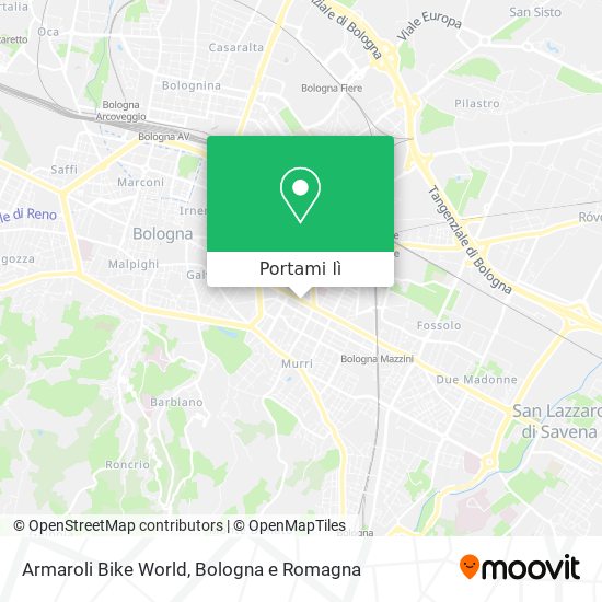 Come arrivare a Armaroli Bike World a Bologna con Bus o Funicolare?