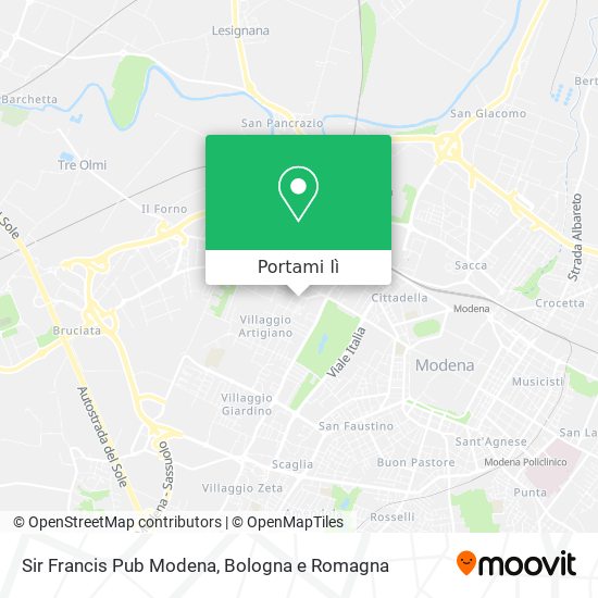 Mappa Sir Francis Pub Modena
