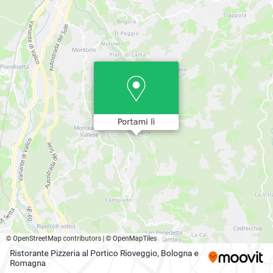 Mappa Ristorante Pizzeria al Portico Rioveggio